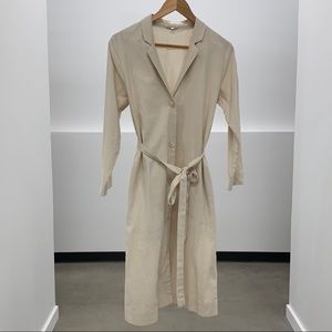 Ali Golden Cream Silk Buttondown Shirt Dress
